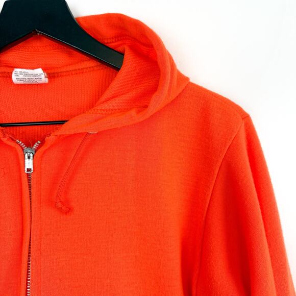 Vintage Ace Sportswear Neon Orange Thermal Lined Full Zip Hoodie - Mens 34/36 S - Picture 4 of 11